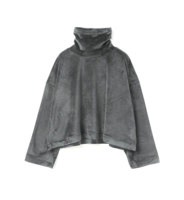 mizuiro ind「mizuiro ind ブラッシュドハイネックショートプルオーバー」|Tシャツ・カットソー|チャコールグレー