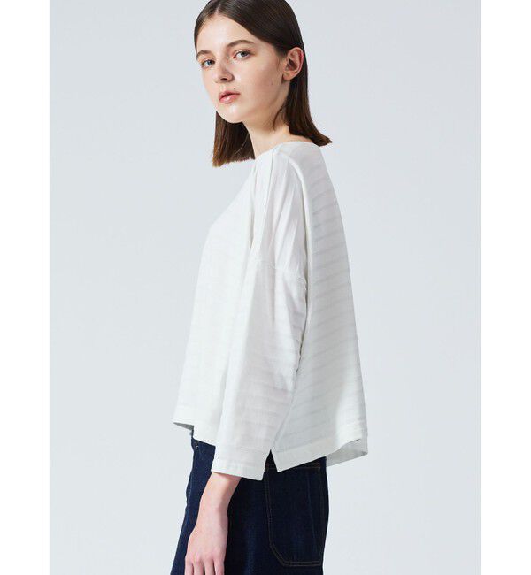 mizuiro ind「mizuiro ind オパール加工プリントワイドプルオーバー」|Tシャツ・カットソー|