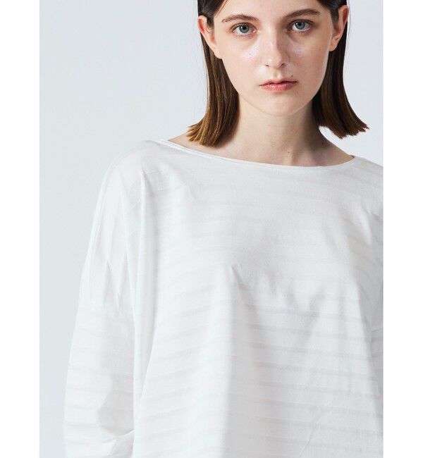 mizuiro ind「mizuiro ind オパール加工プリントワイドプルオーバー」|Tシャツ・カットソー|