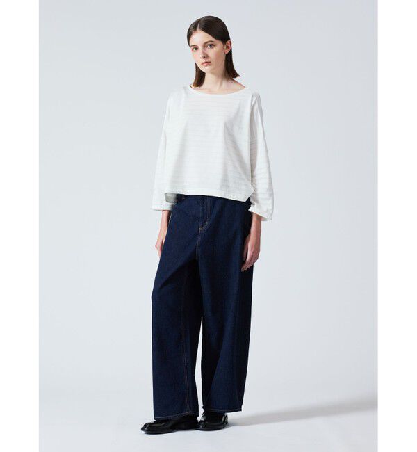 mizuiro ind「mizuiro ind オパール加工プリントワイドプルオーバー」|Tシャツ・カットソー|