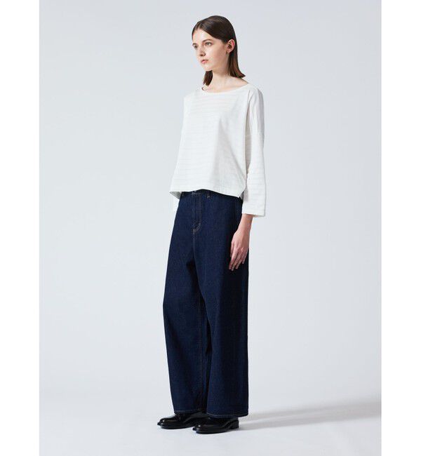 mizuiro ind「mizuiro ind オパール加工プリントワイドプルオーバー」|Tシャツ・カットソー|