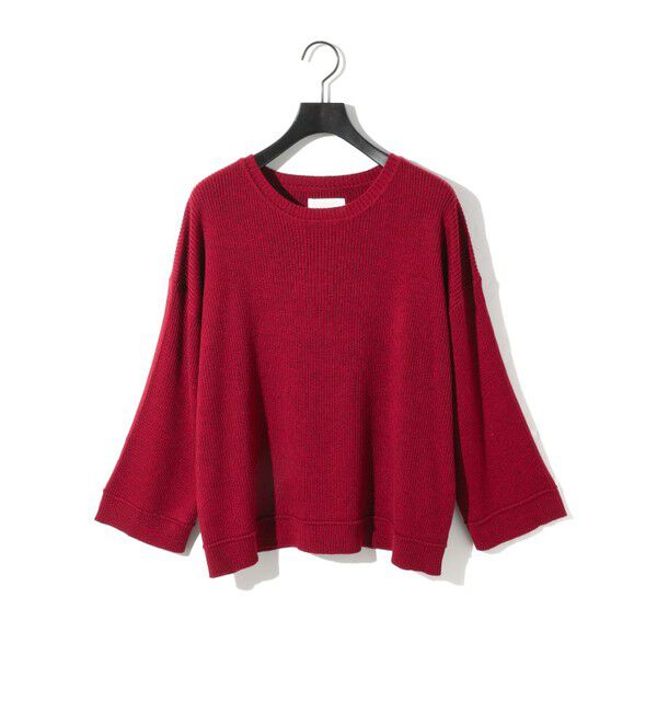 MIDIUMISOLID「MIDIUMISOLID for Ladies リブピンタックプルオーバー」|ニット・セーター|レッド