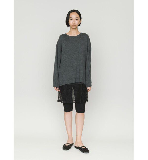 MIDIUMISOLID「MIDIUMISOLID for Ladies リブピンタックプルオーバー」|ニット・セーター|