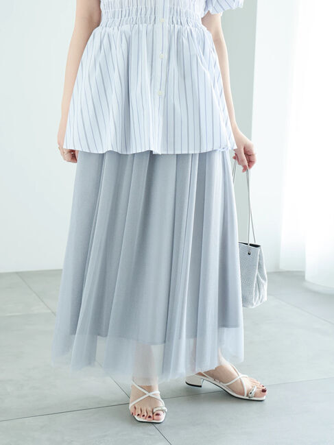 Te chichi「ラメチュールギャザースカート」|スカート|グレー