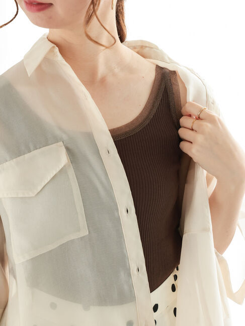 Te chichi「2WAYチュールショルダータンクトップ」|Tシャツ・カットソー|