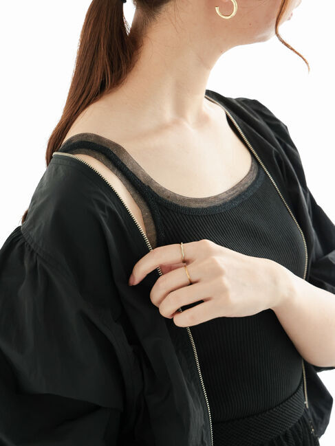 Te chichi「2WAYチュールショルダータンクトップ」|Tシャツ・カットソー|ブラック