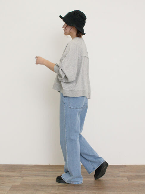 Samansa Mos2「ミニ裏毛ブロッキングショートスウェット」|Tシャツ・カットソー|