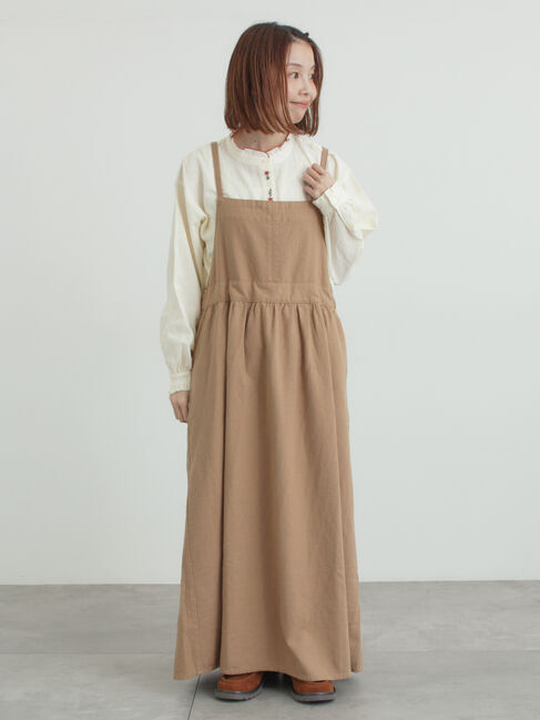 Samansa Mos2「エプロンジャンパースカート」|ワンピース|キャメル