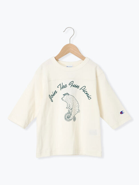 Samansa Mos2 Lagom「【Champion別注】クマプリント7分袖Tシャツ」|Tシャツ・カットソー|キナリ