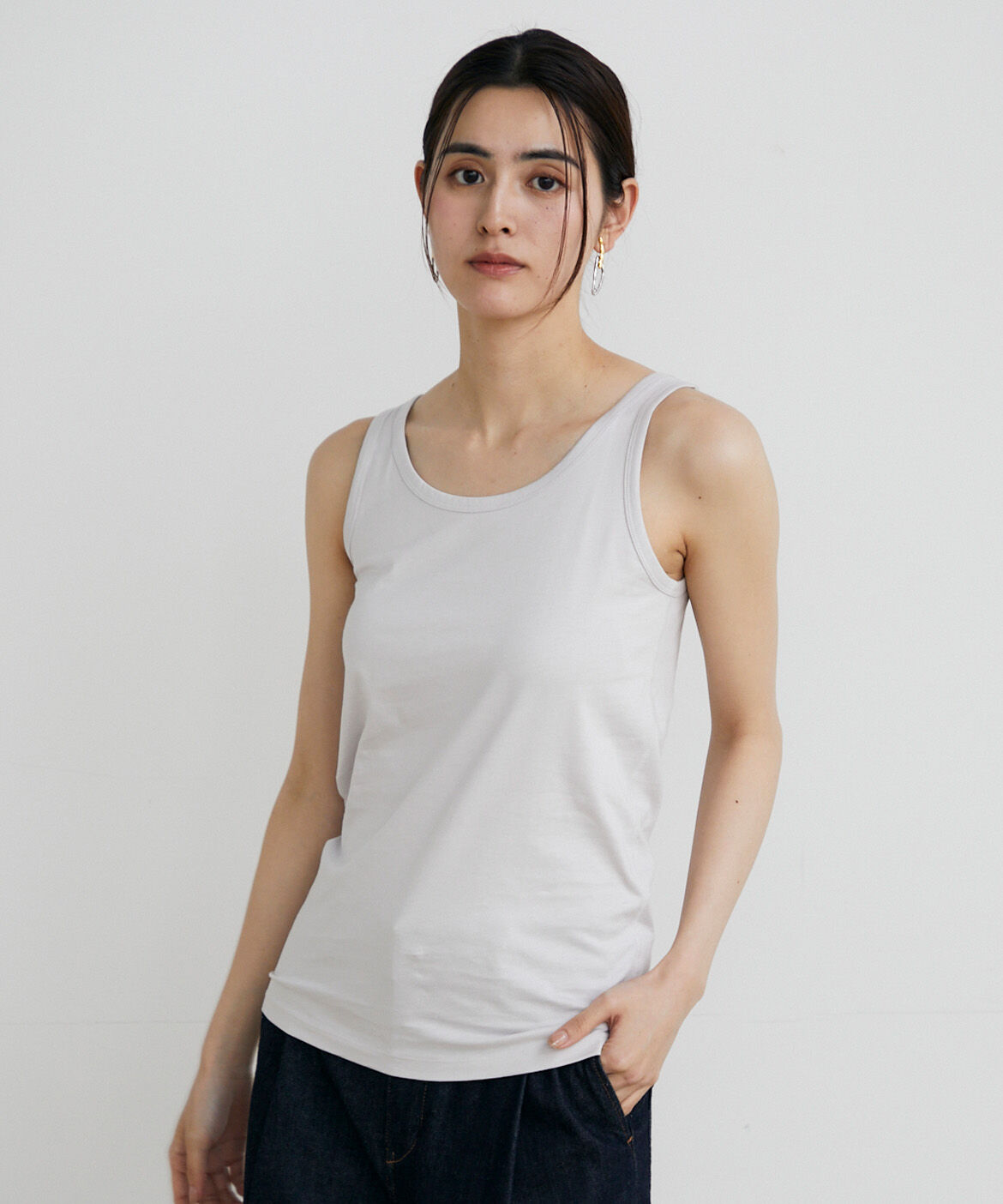 INED「タンクトップ《スビン綿MIX天竺/A-GIRL&rsquo;S 》」|タンクトップ|ウスムラサキ4