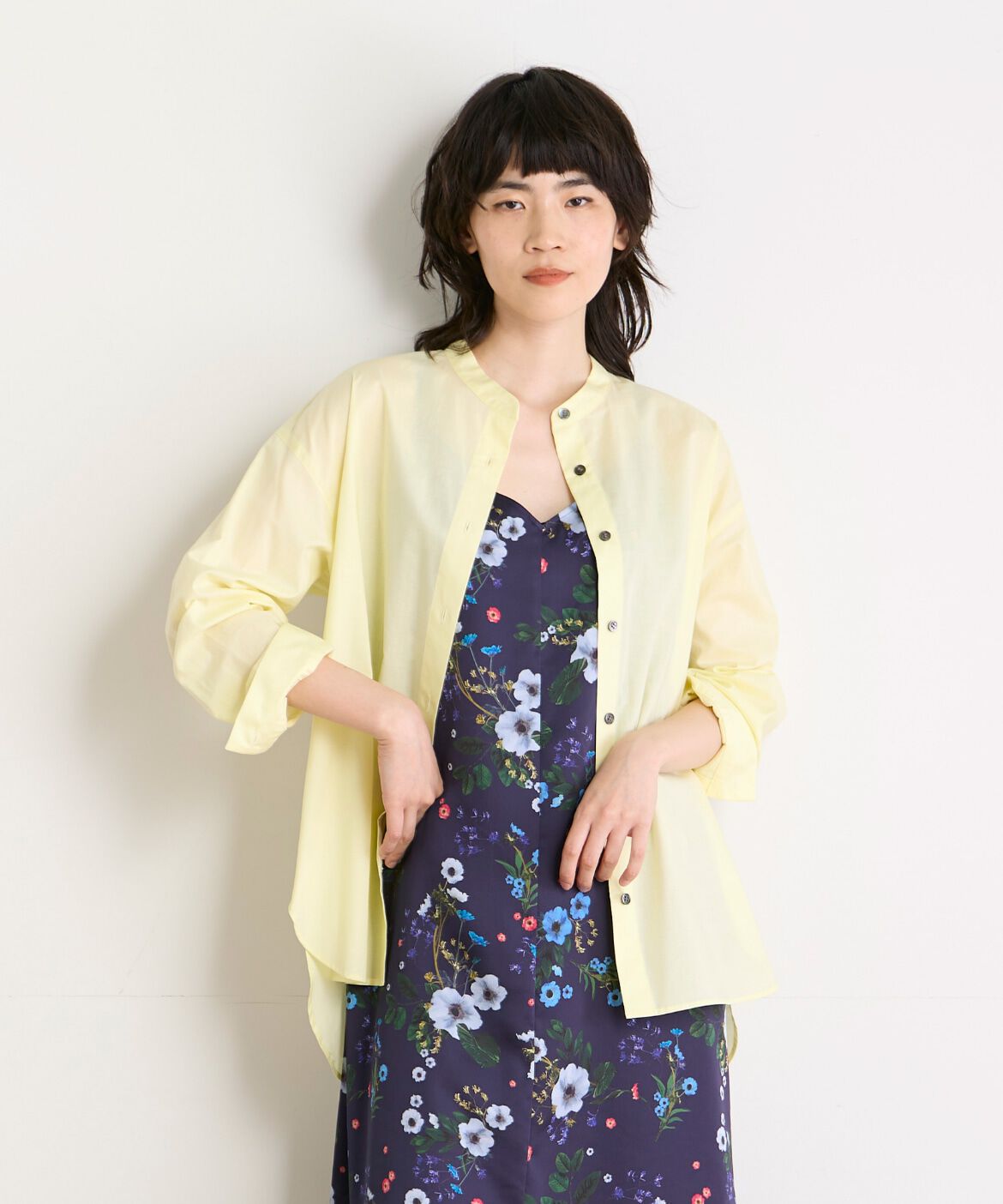 DAY by DAY it&rsquo;s international「オーガニックコットンバンドカラーシャツ」|シャツ・ブラウス|イエロー