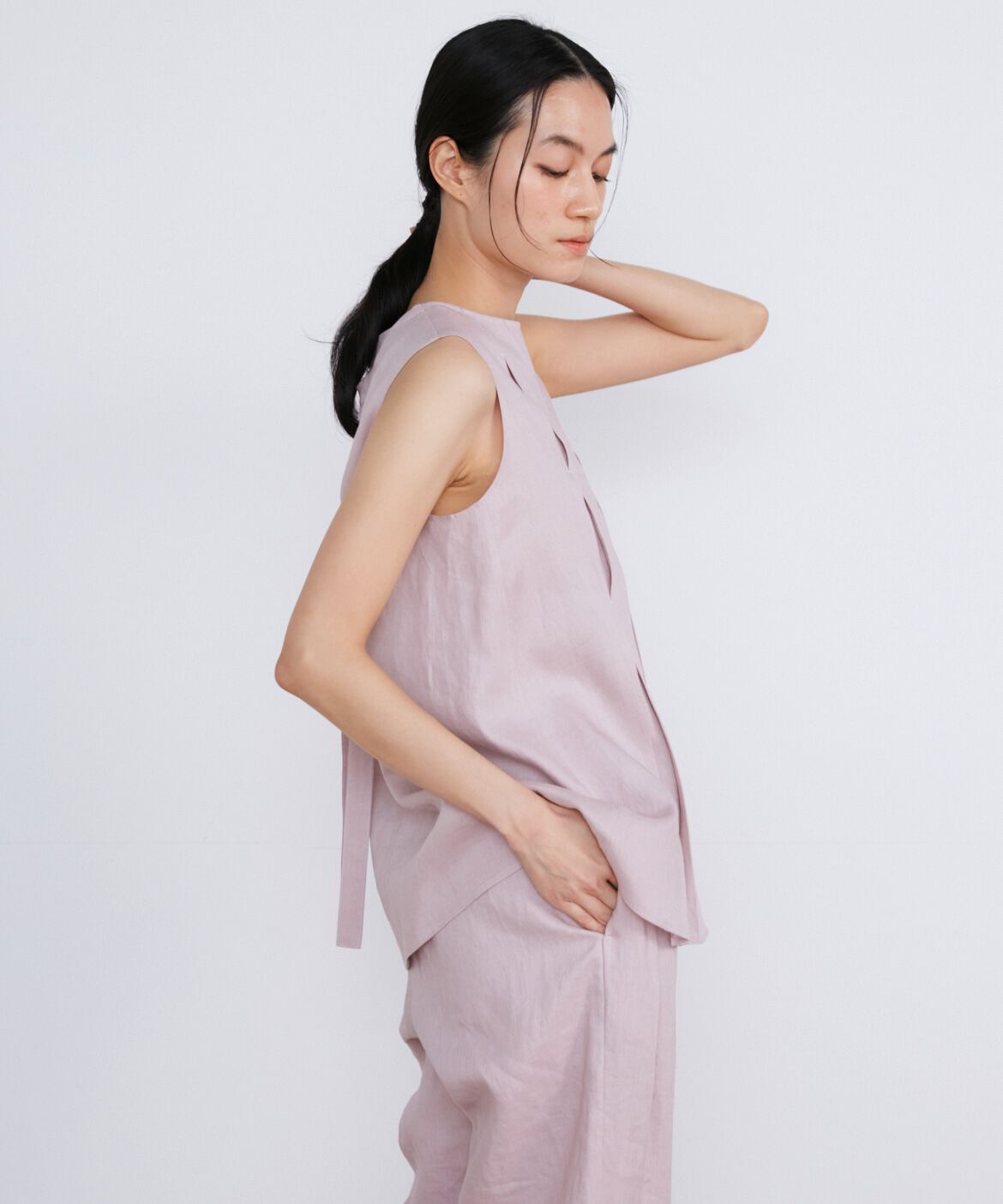 INED「リネンボックスプリーツブラウス《la veille by SUPERIOR CLOSET》」|シャツ・ブラウス|