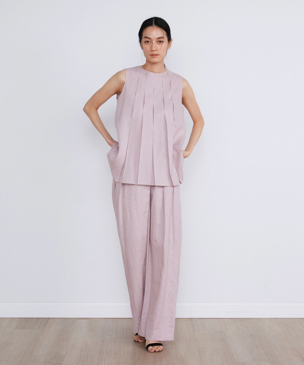 INED「リネンボックスプリーツブラウス《la veille by SUPERIOR CLOSET》」|シャツ・ブラウス|