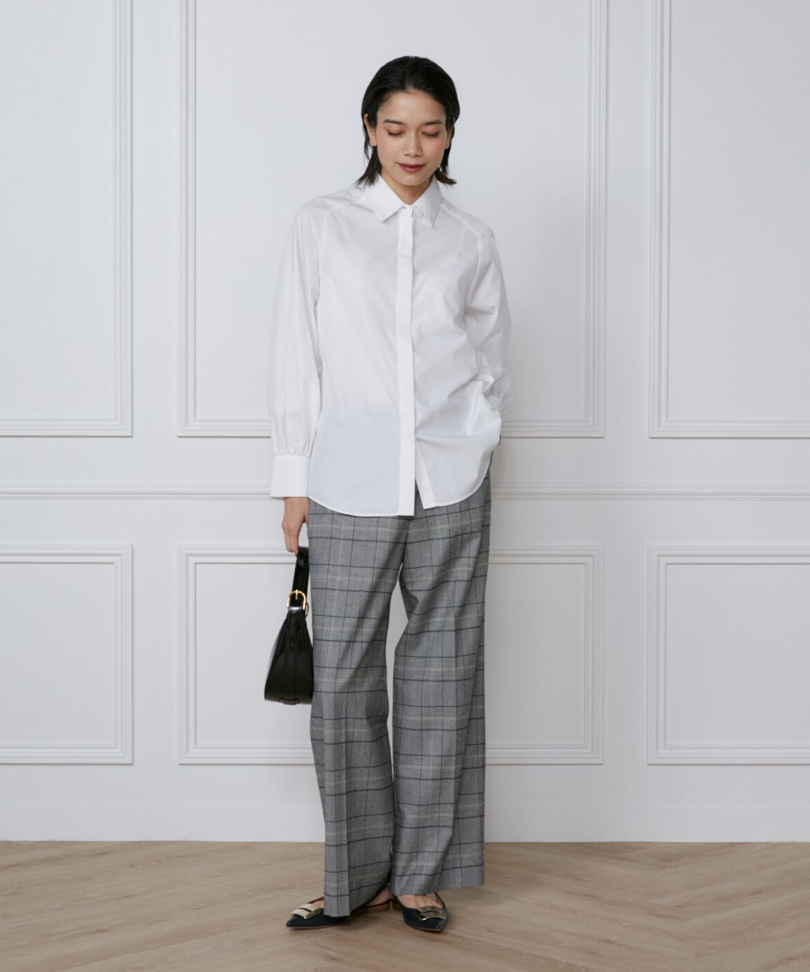 INED「《大きいサイズ》ハンマースリーブブラウス」|シャツ・ブラウス|