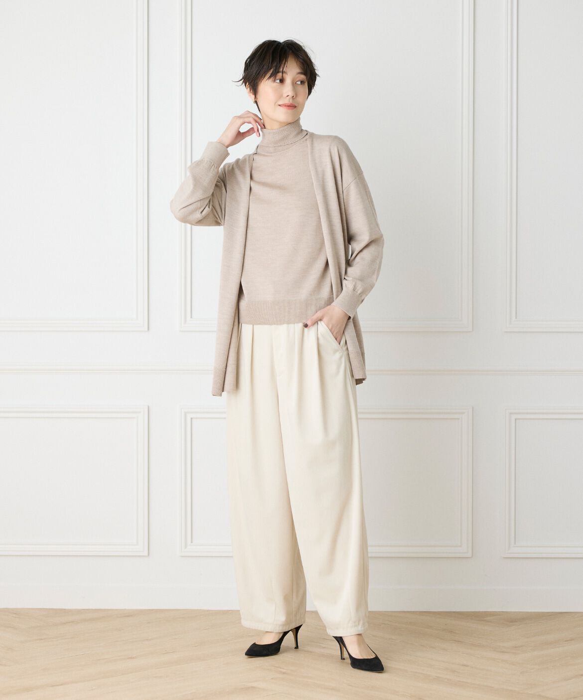 DAY by DAY it&rsquo;s international「ウォッシャブルウール着流しロングカーディガン《HARMONY》」|カーディガン|