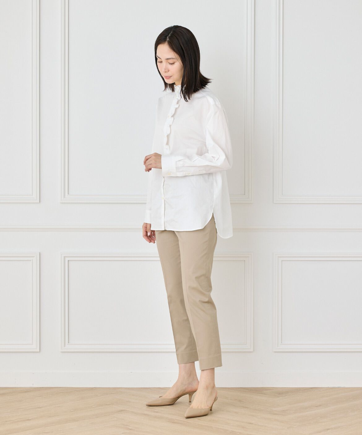 7-IDconcept.「《大きいサイズ》フリルシャツ」|シャツ・ブラウス|