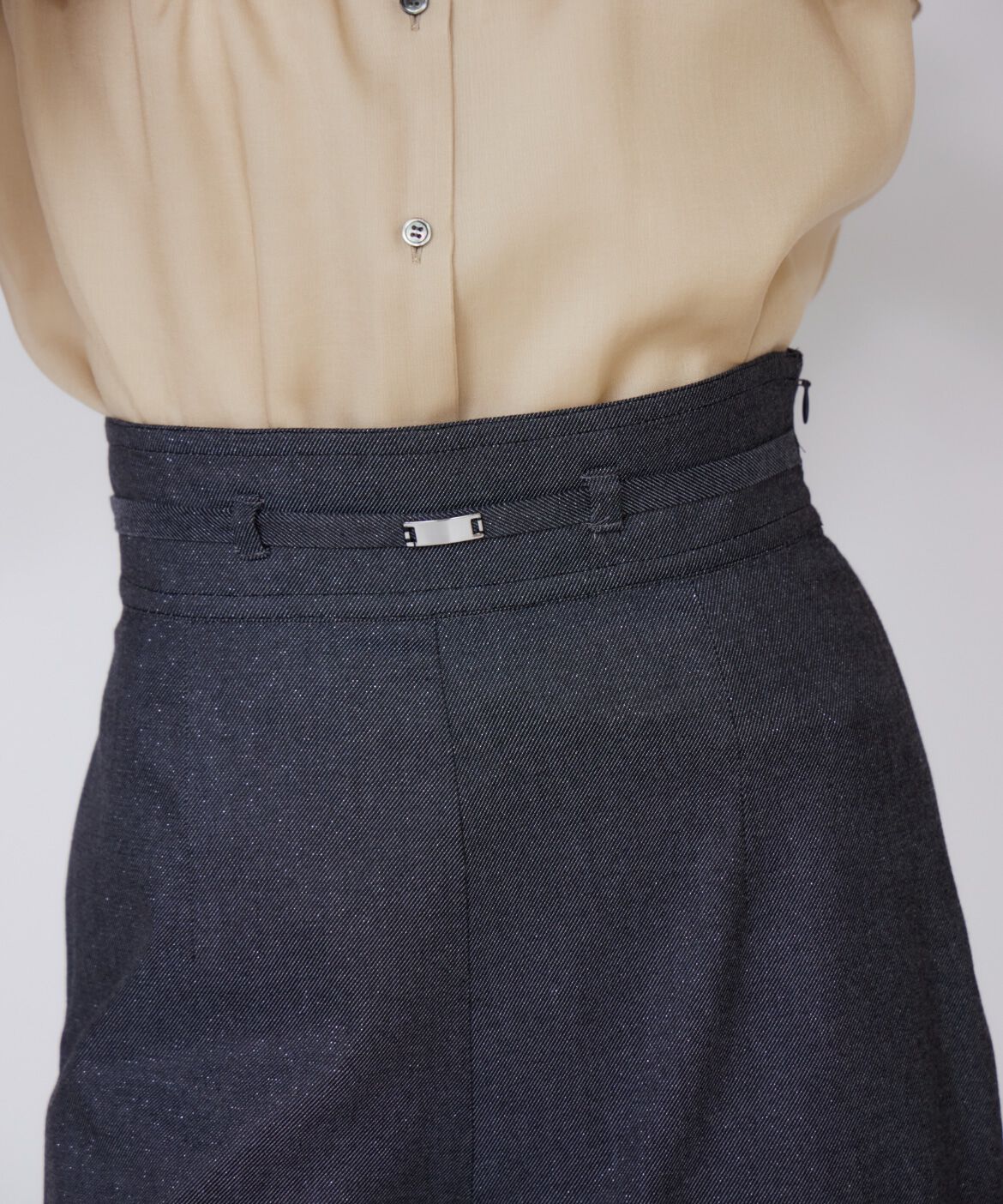 Maglie le cassetto「ラメデニムハイウエストパンツ」|デニム|