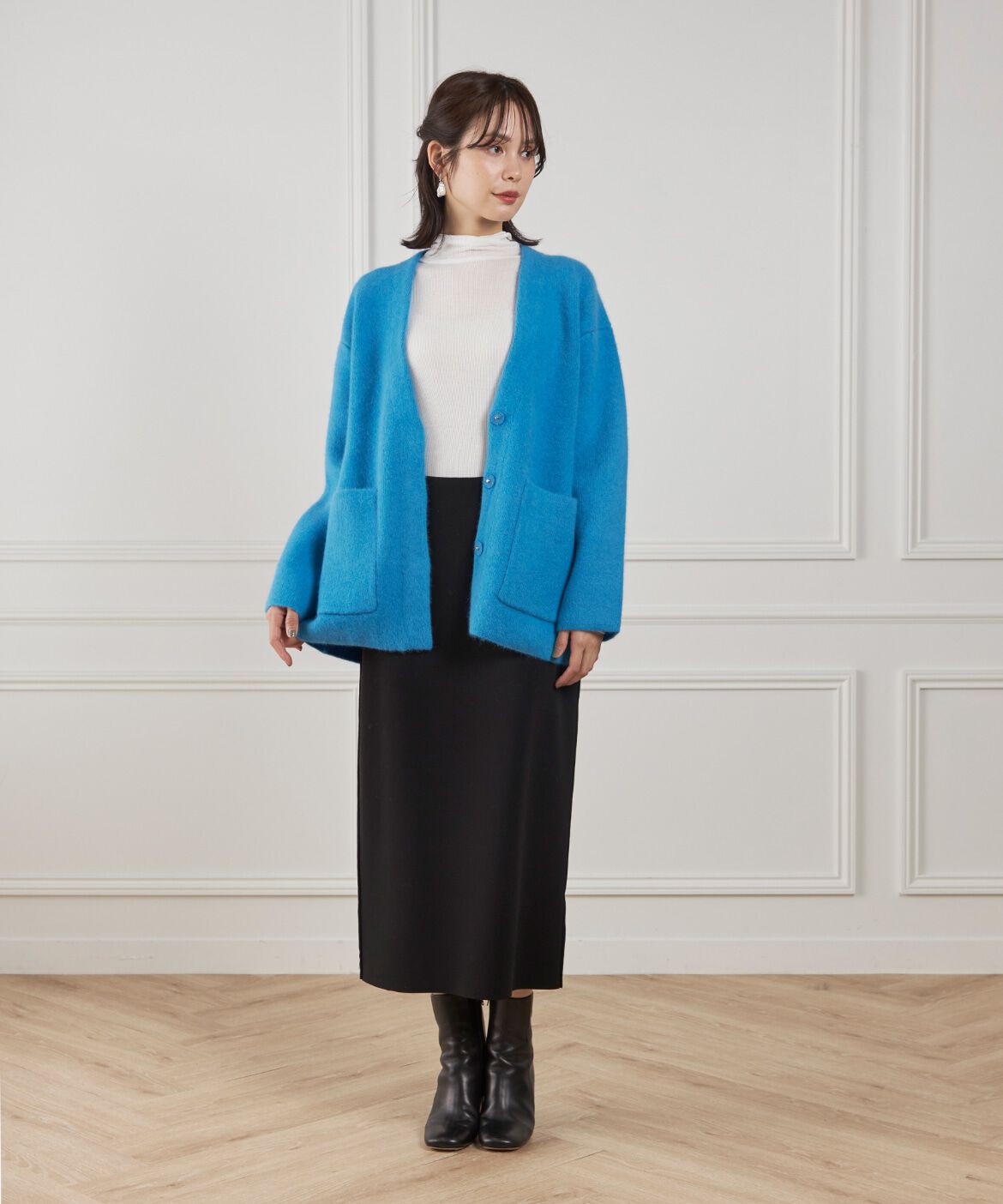 Le Souk「ラクーン接結編みニットジャケット」|カーディガン|