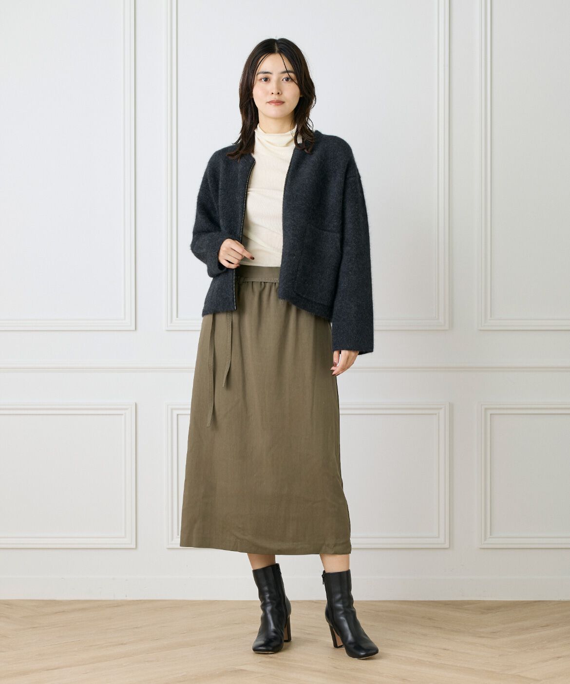 Le Souk「細タイベルト付きAラインスカート」|スカート|