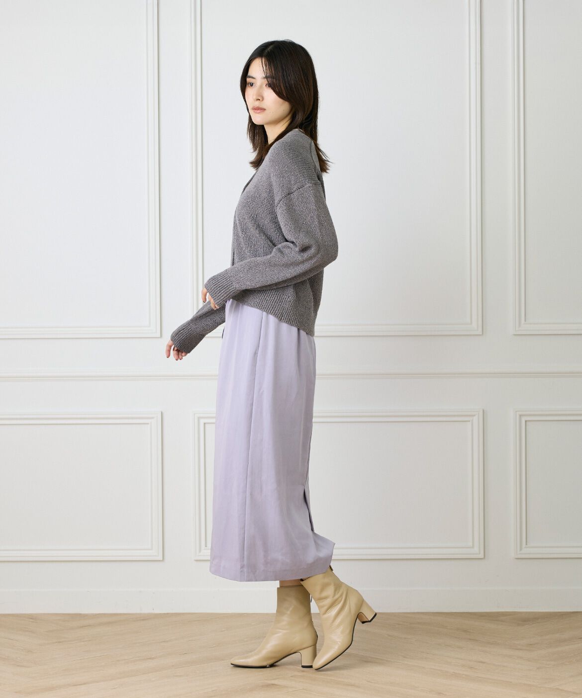 Le Souk「細タイベルト付きAラインスカート」|スカート|