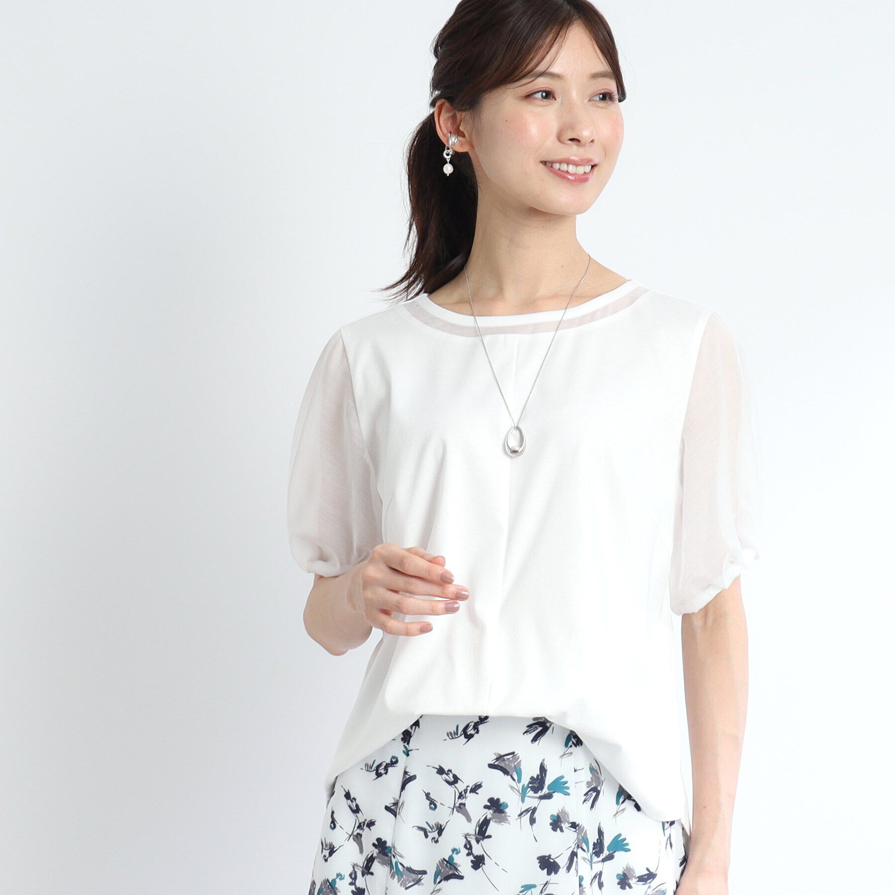 Reflect「【SALE／接触冷感／マシンウォッシュ可】シアースリーブカットソー」|Tシャツ・カットソー|