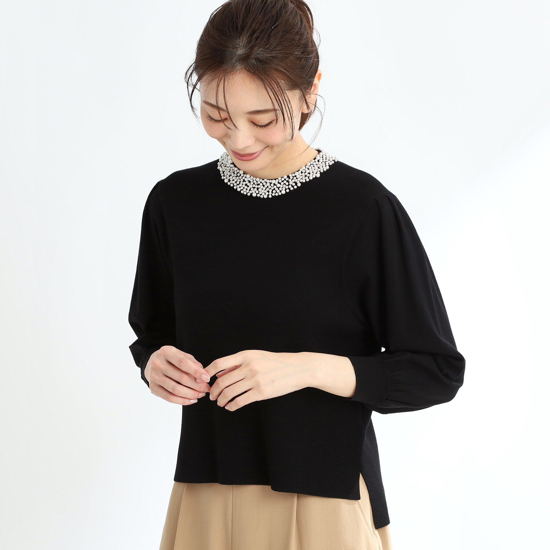 Reflect「【R‐QUALITY】パール調&times;クリスタルビジューニット」|ニット・セーター|