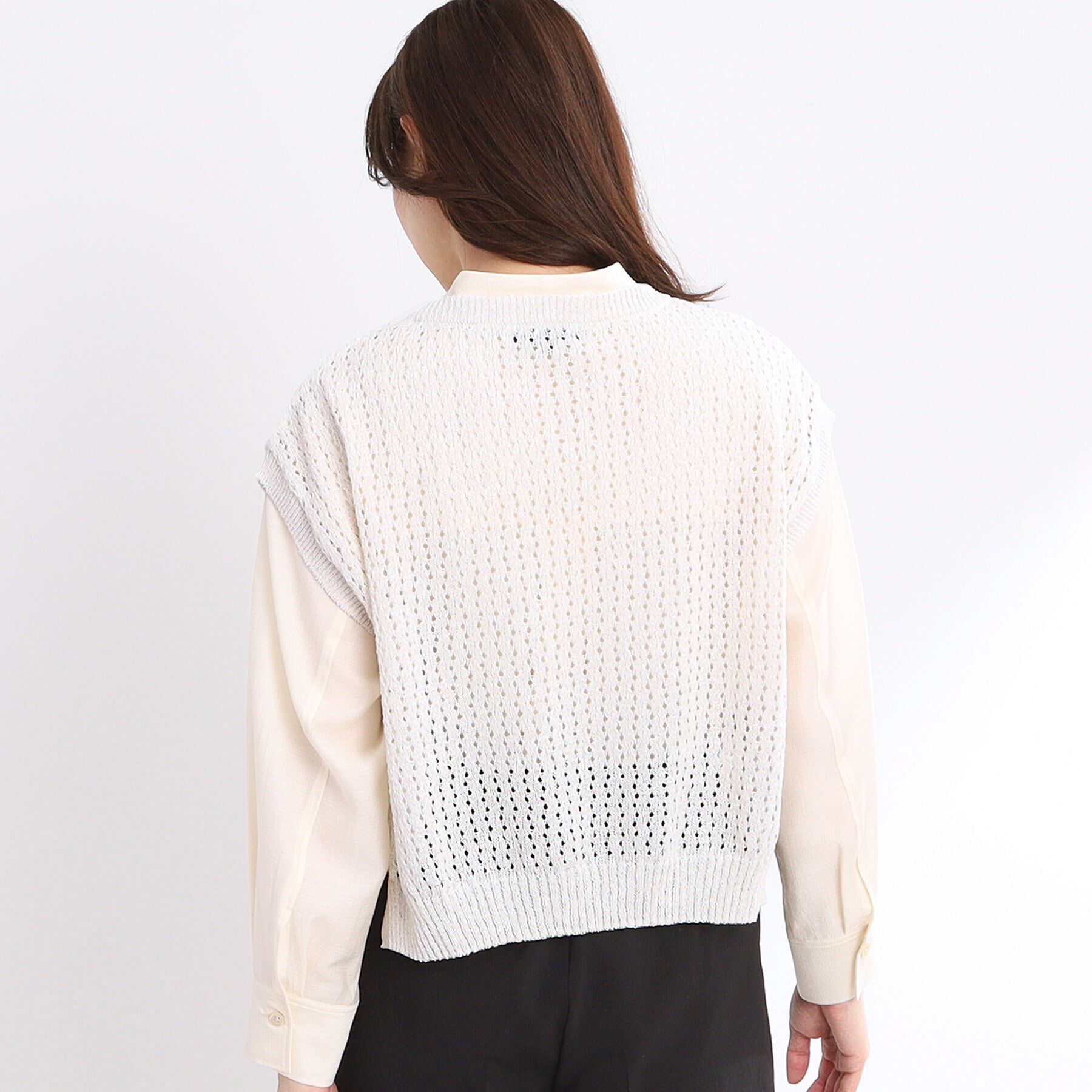 Reflect「【手洗い可】メッシュニットベスト」|ニット・セーター|