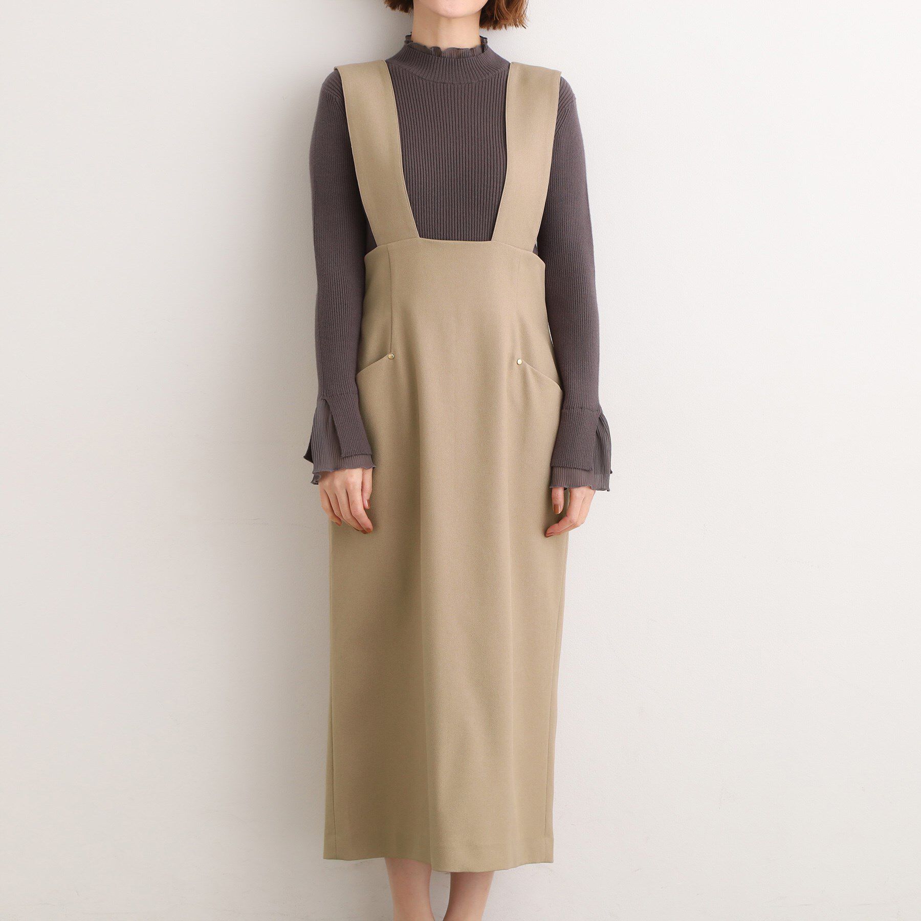 grove「上品さと快適さを両立、美シルエットなハイウエストサス付きスカート」|スカート|