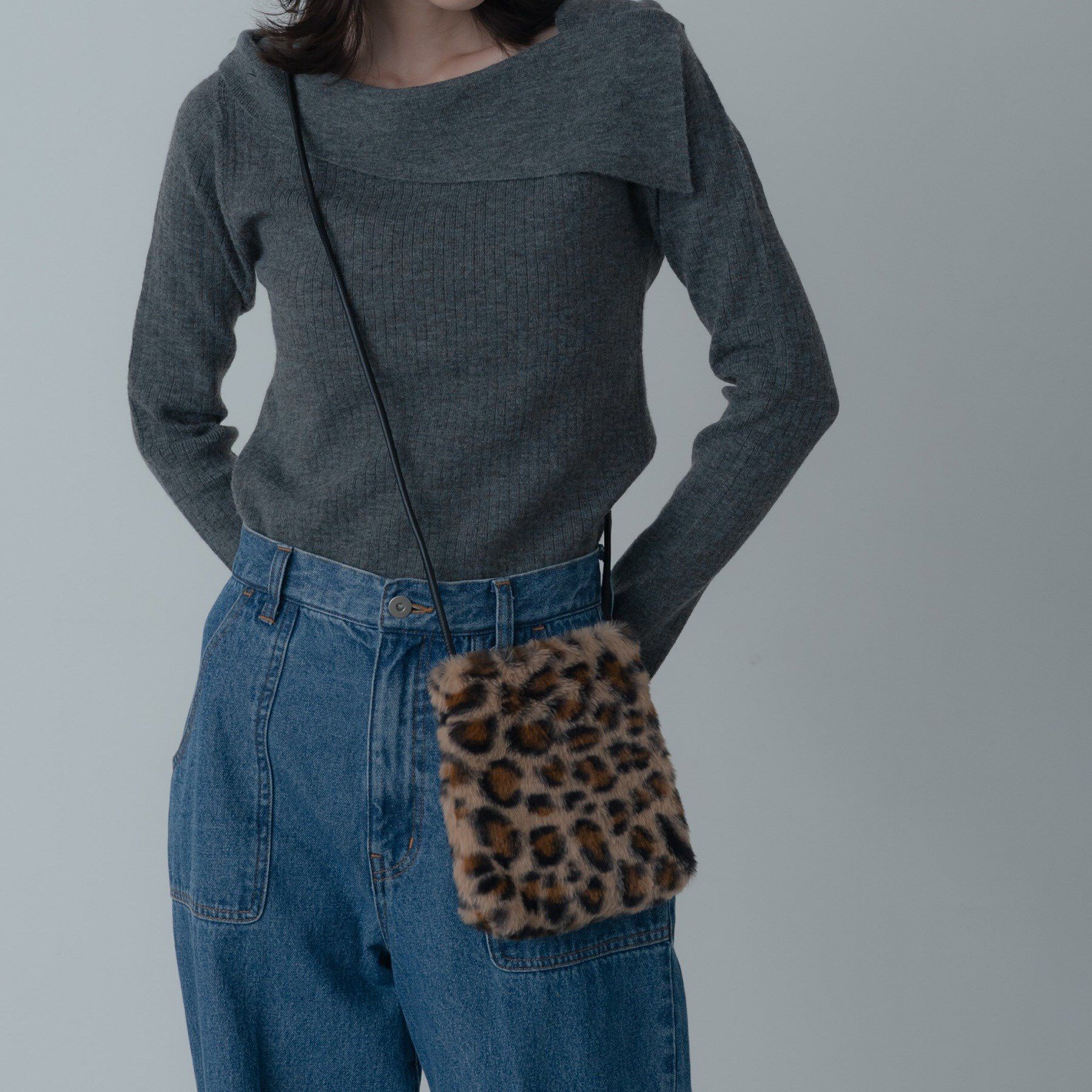 GALLEST「フェイクファーポシェット」|ショルダー・メッセンジャー|ブラウン(543)