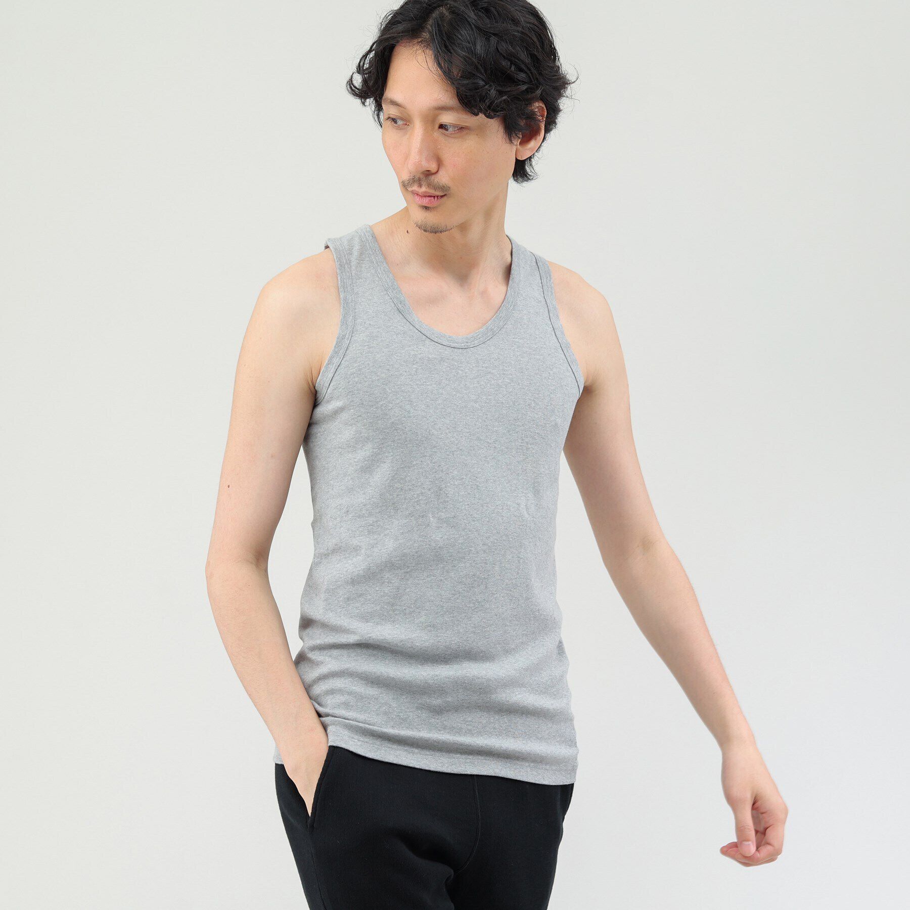 TAKEO KIKUCHI「ベーシック タンクトップ」|インナー|ﾗｲﾄｸﾞﾚｰ(011)