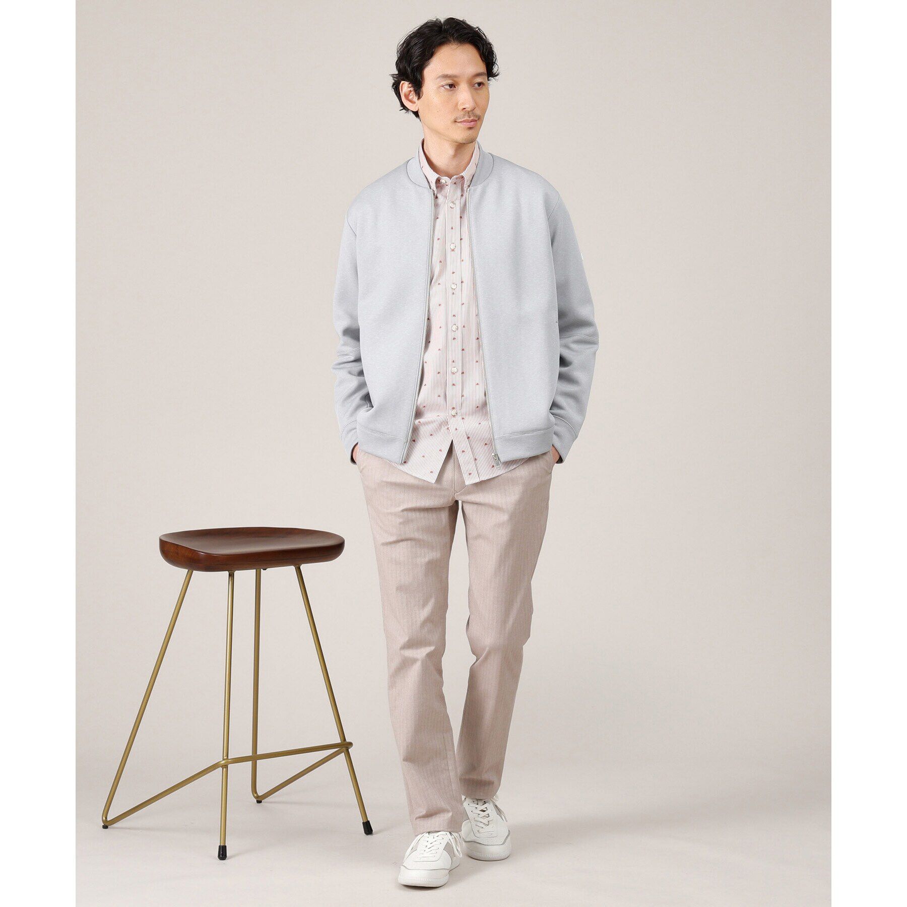 TAKEO KIKUCHI「メランジ ダンボール ジップ ブルゾン」|ブルゾン・スタジャン|