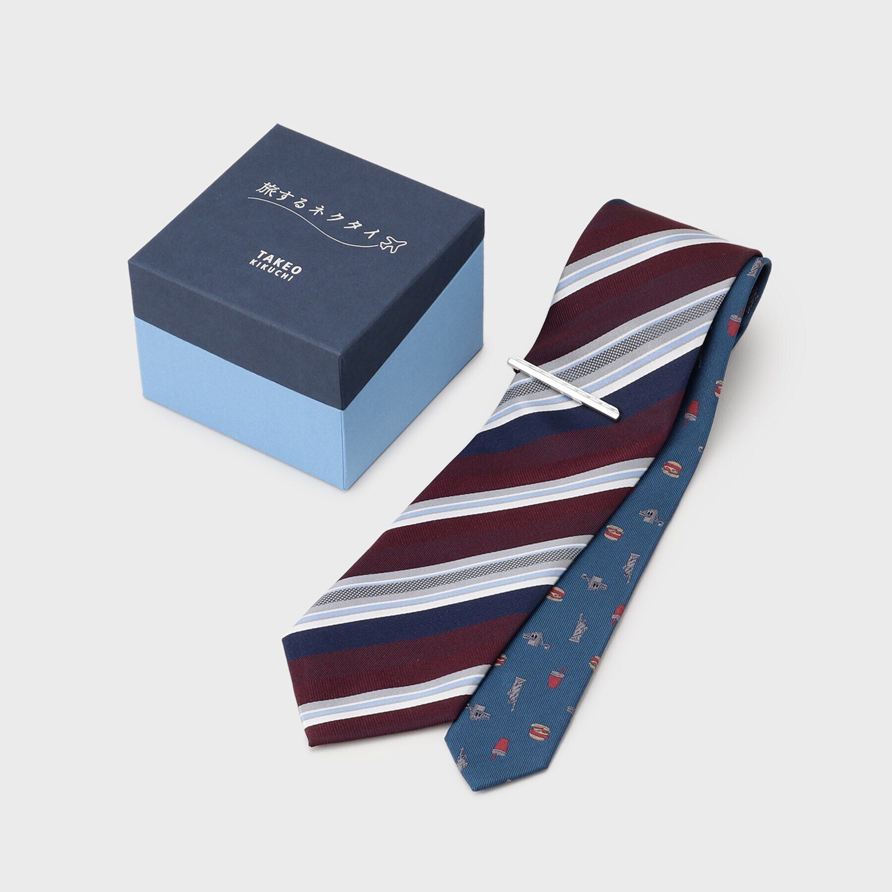 TAKEO KIKUCHI「【BOXセット】旅するネクタイ～世界編～ ネクタイ＆タイバー セット」|ネクタイ・蝶ネクタイ|