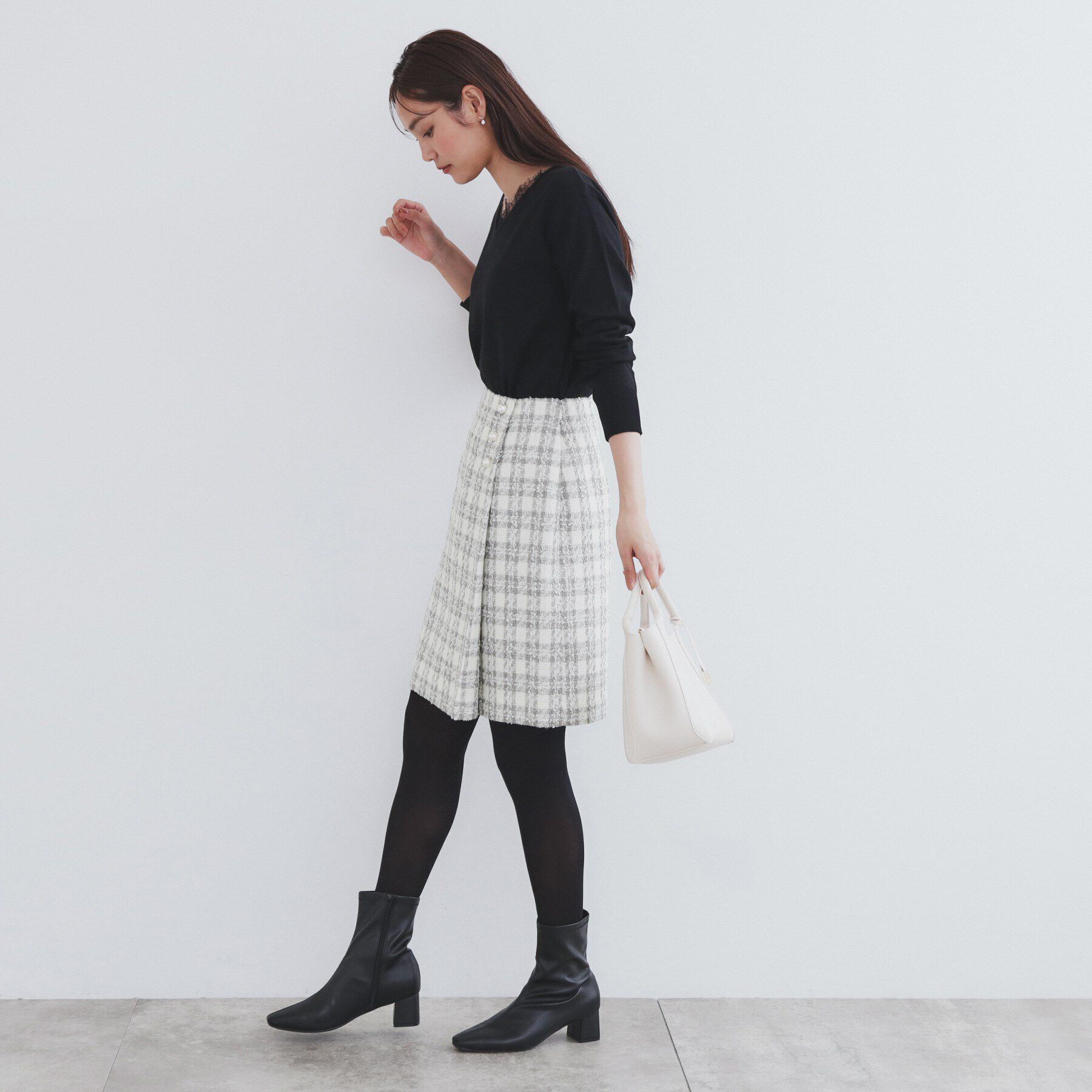 index「ツィードタイトスカート【洗える】」|スカート|