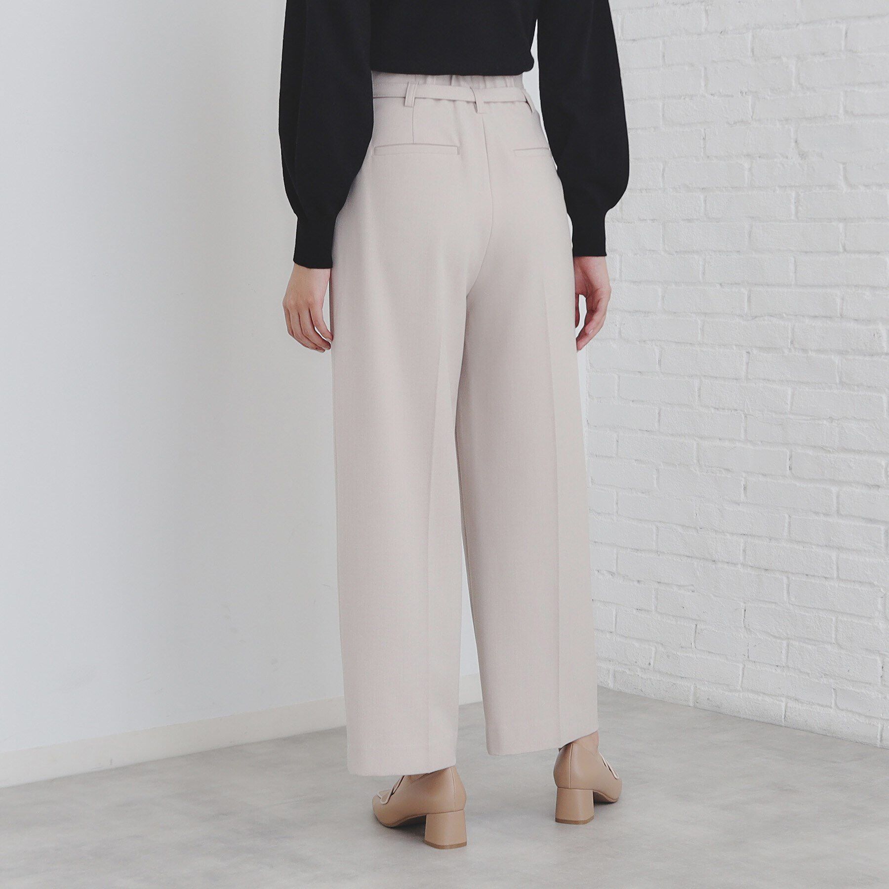 index「《S-LLsize》ストレッチタックワイドパンツ【洗濯機洗い可/吸湿発熱/イージーケア】」|その他|