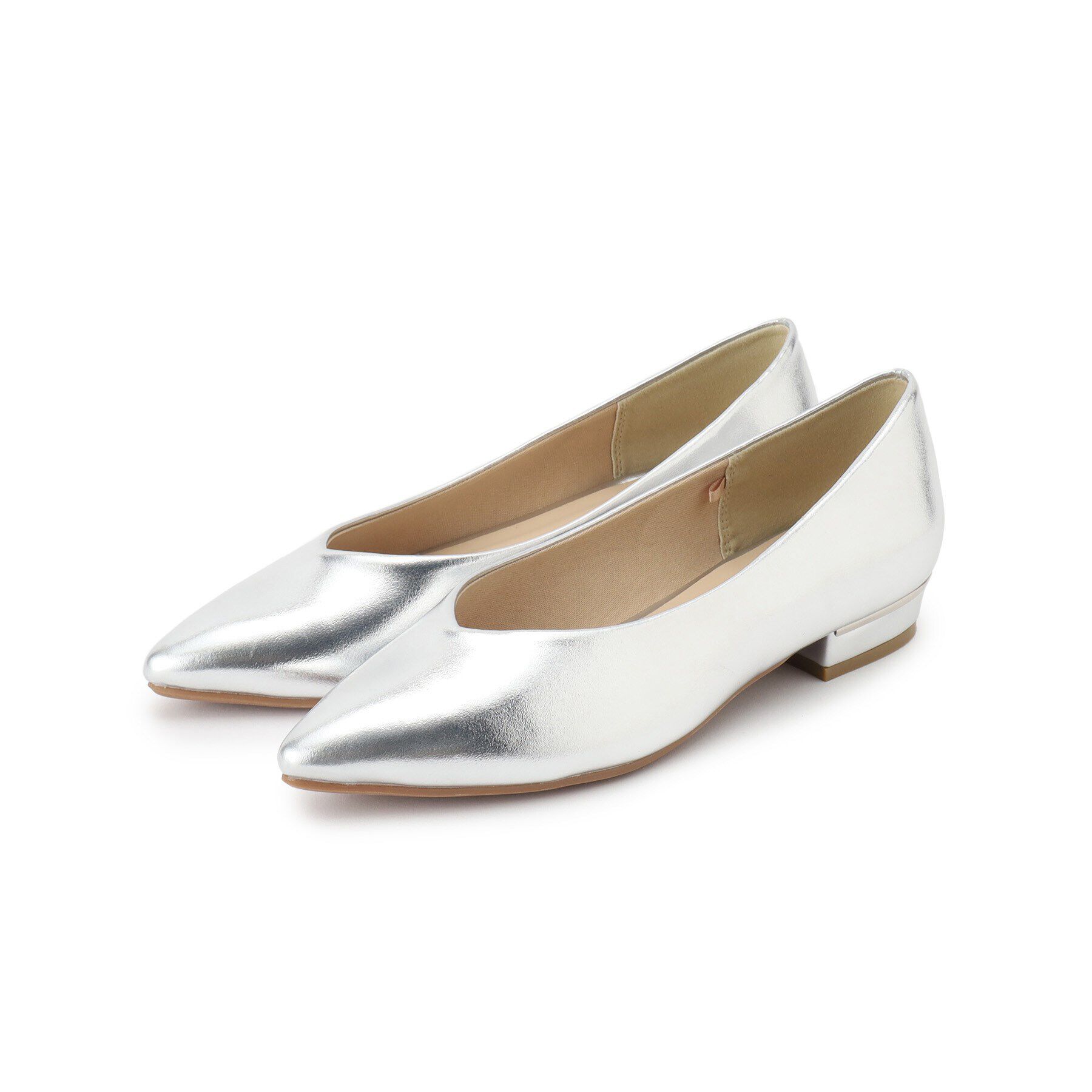 OPAQUE.CLIP「【抗菌防臭加工】Vカットフラットポインテッドパンプス」|その他|シルバー(006)