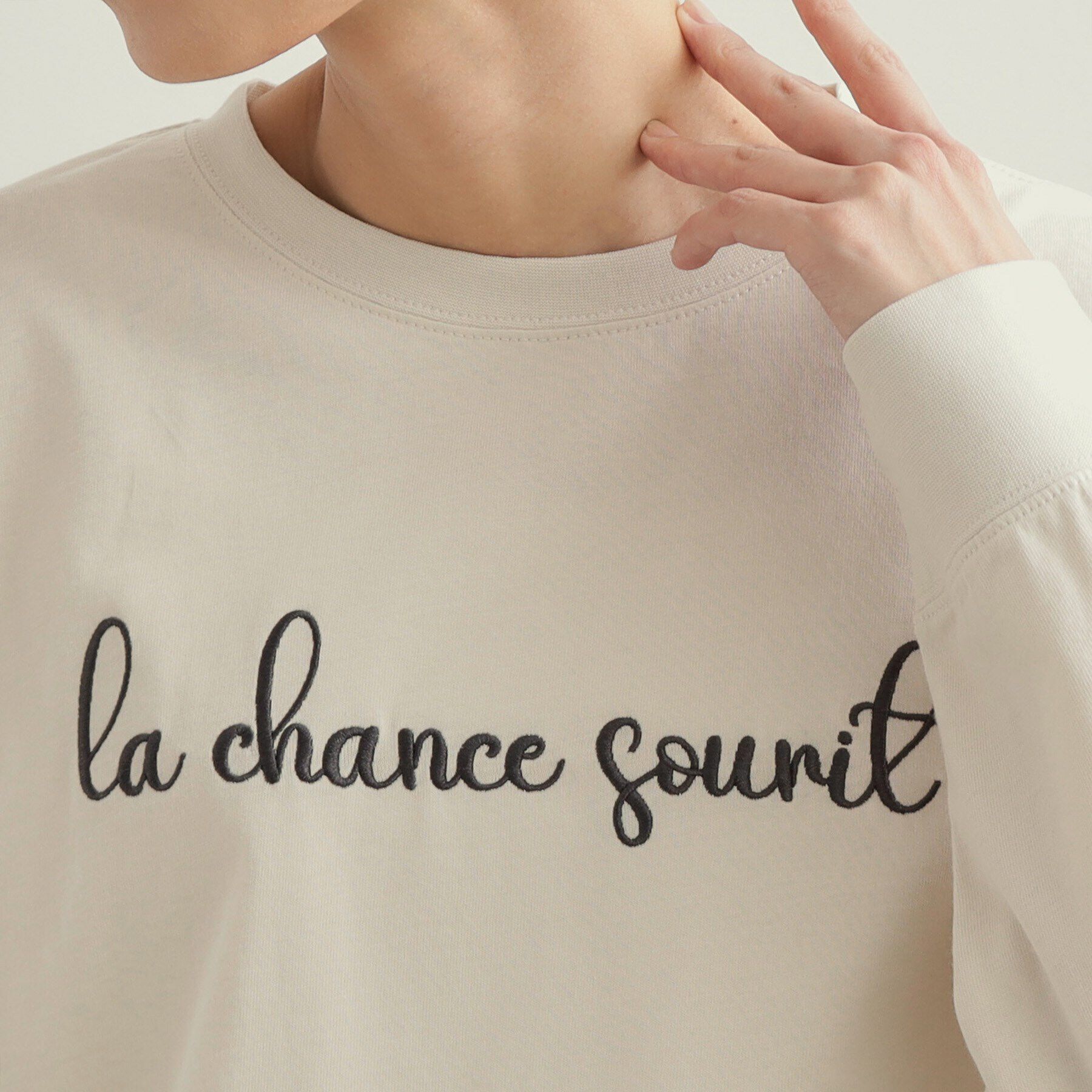 OPAQUE.CLIP「刺繍ロゴトップス【洗濯機洗い可】」|Tシャツ・カットソー|