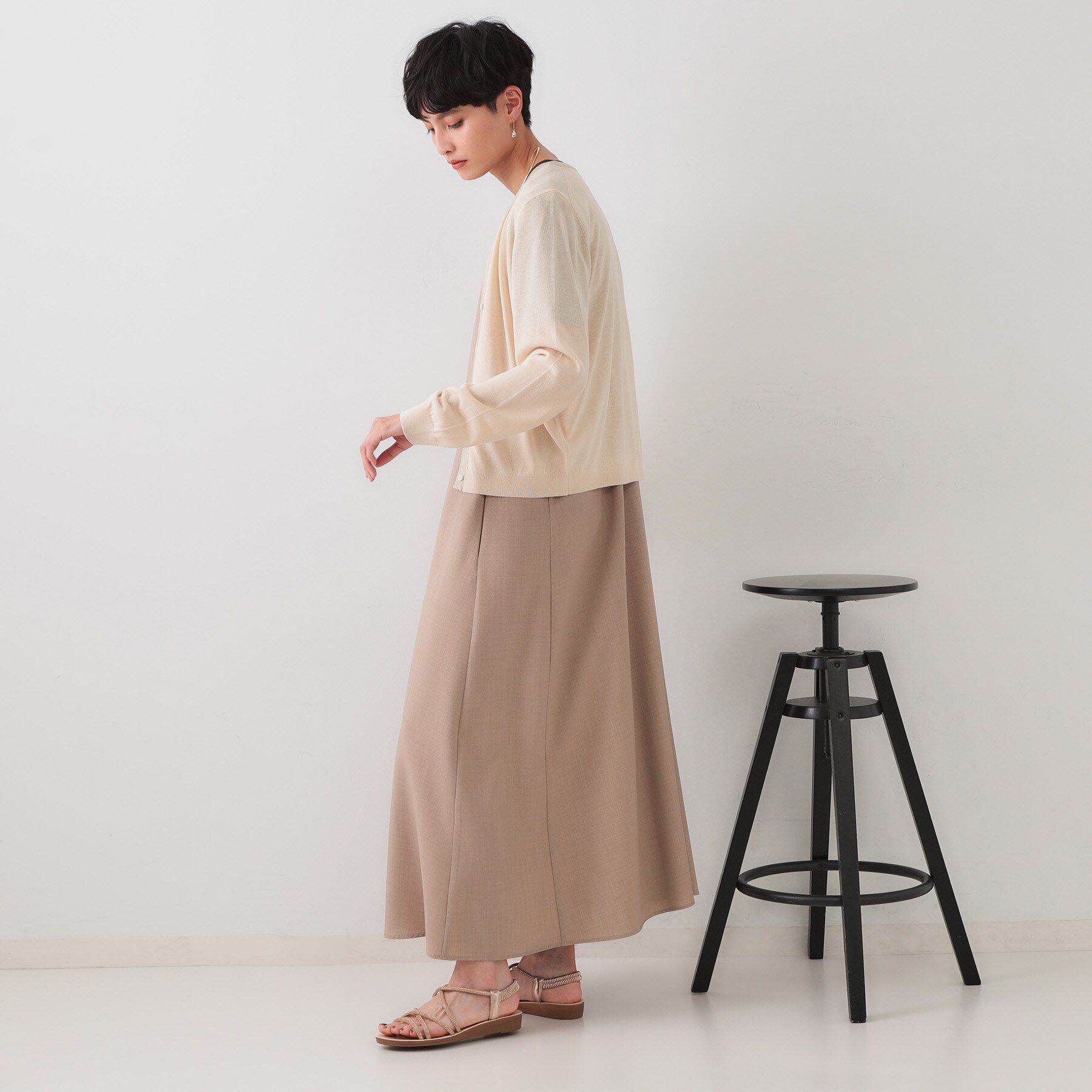 OPAQUE.CLIP「配色ラメニットカーディガン/アンサンブル対応【洗濯機洗い可/抗ピル】」|カーディガン|