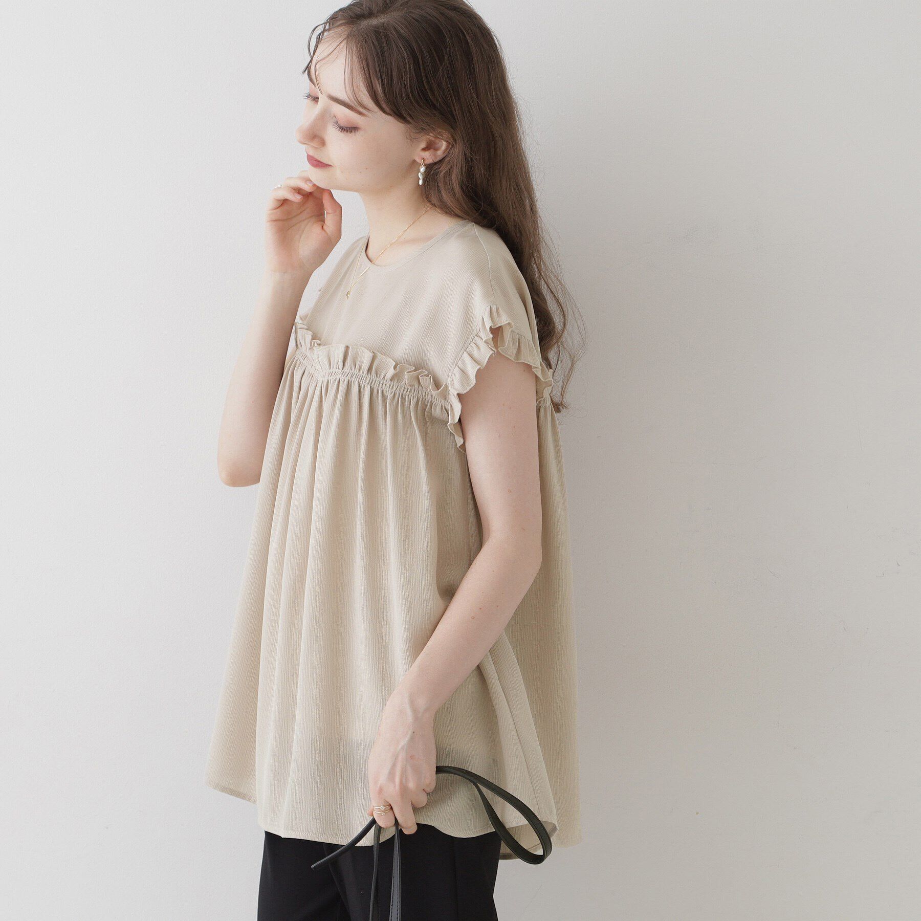 Couture broach「【インしないでキマる長め丈】フリルデザインチュニック」|チュニック|