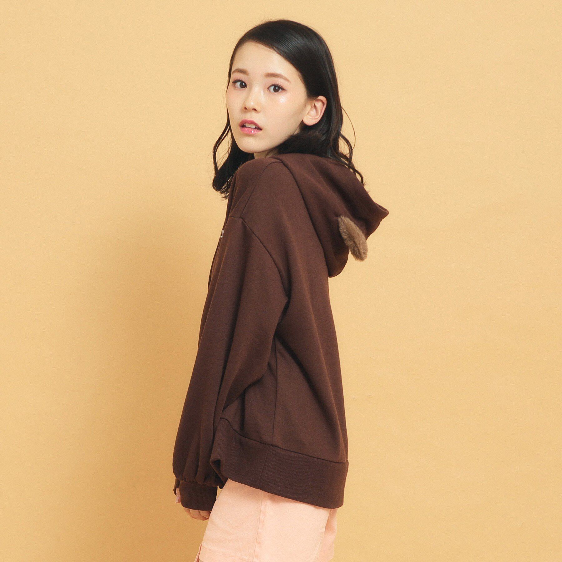 PINK-latte「あざとかわいい！クマ耳フーディ裏毛」|その他|