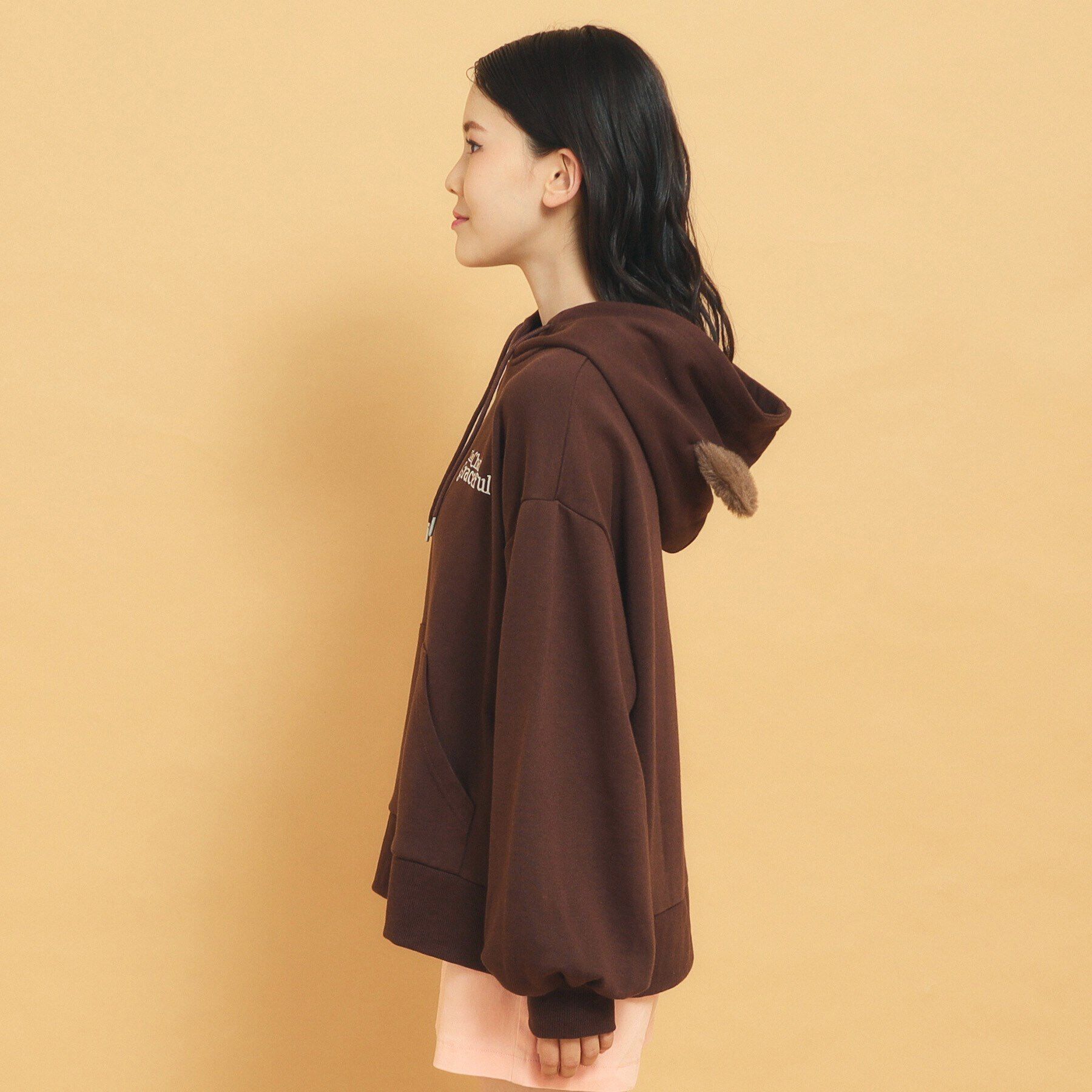 PINK-latte「あざとかわいい！クマ耳フーディ裏毛」|その他|