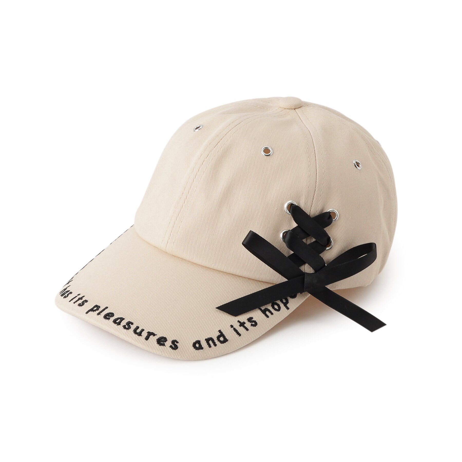 PINK-latte「レースアップリボンキャップ」|キャップ・キャスケット|ﾗｲﾄﾍﾞｰｼﾞｭ(051)