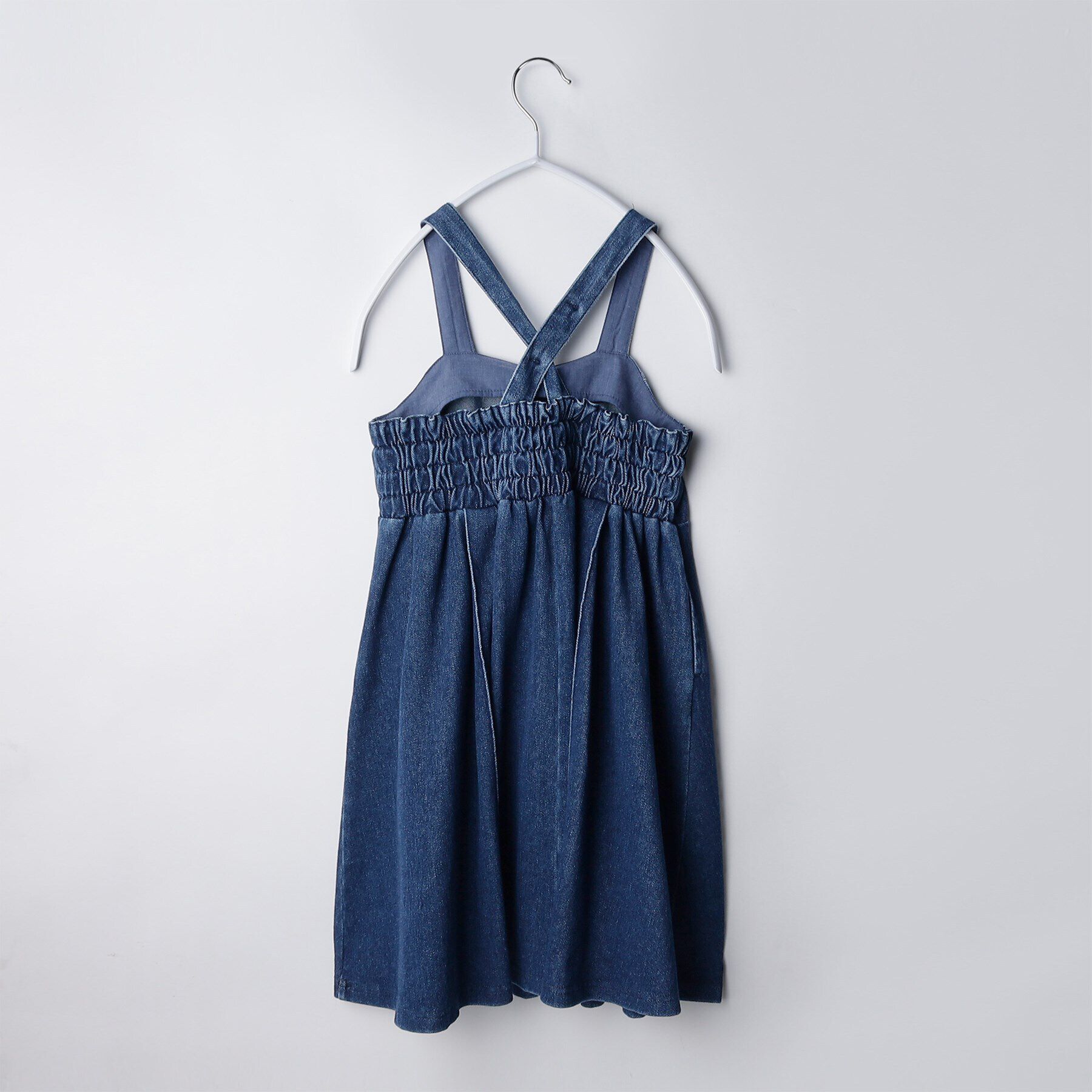 THE SHOP TK「【110－160/親子リンク】デニムジャンスカ/洗濯機OK」|ジャンパースカート|