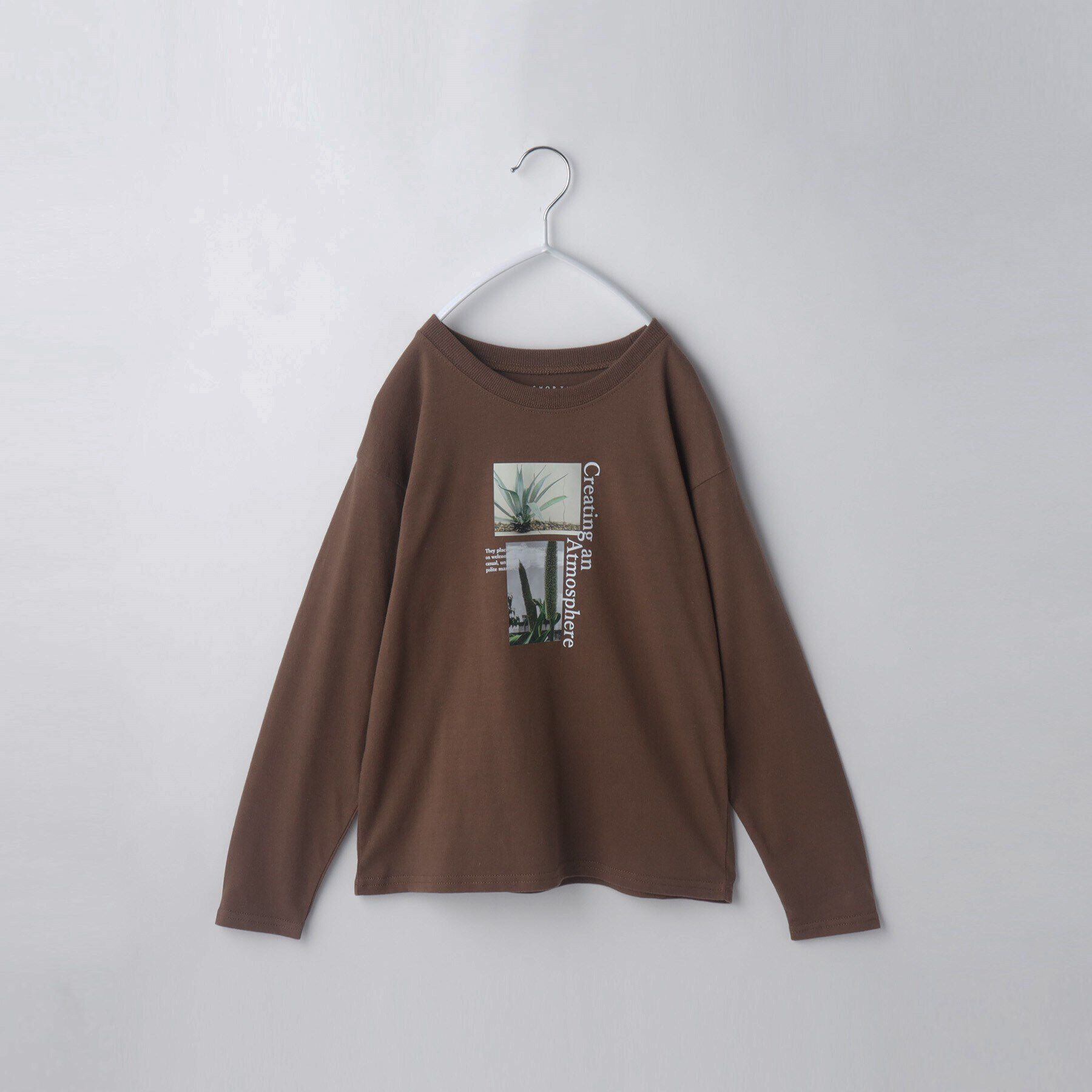 THE SHOP TK「【110－160/親子リンク】オーガビッツコットンプリントTシャツ/洗濯機OK」|Tシャツ・カットソー|ブラウン(244)