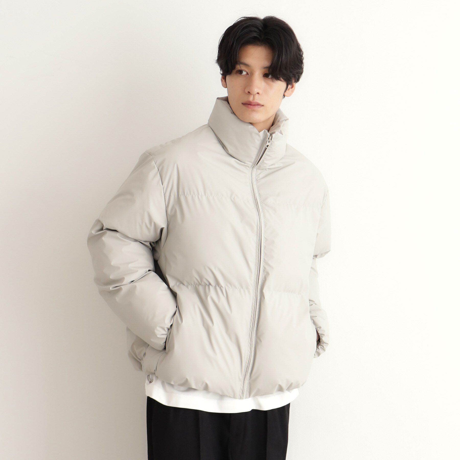 THE SHOP TK「スタンドネック中綿ジップブルゾン」|ダウン|