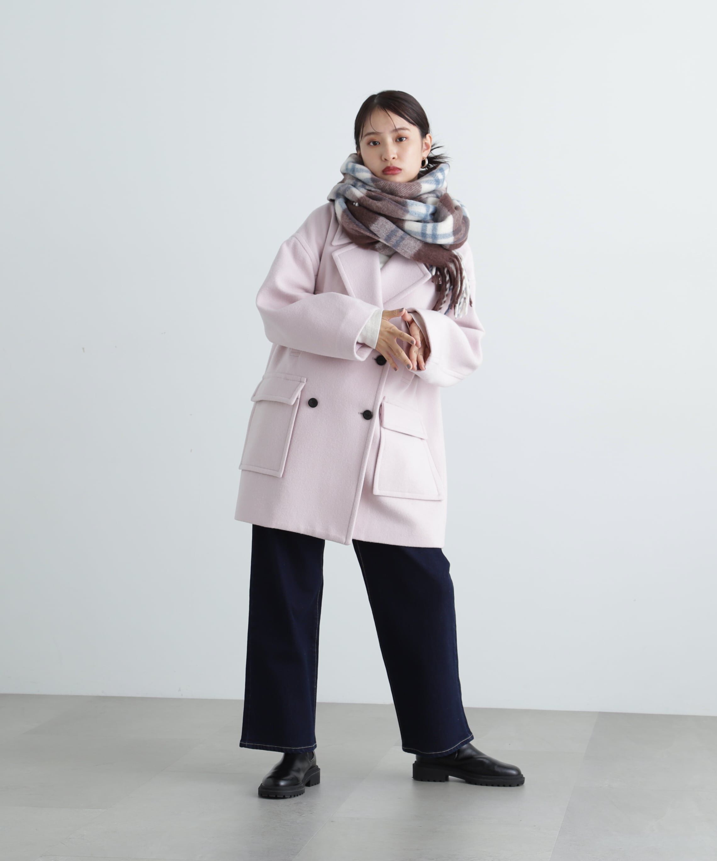  「フリンジチェックストール」|マフラー|