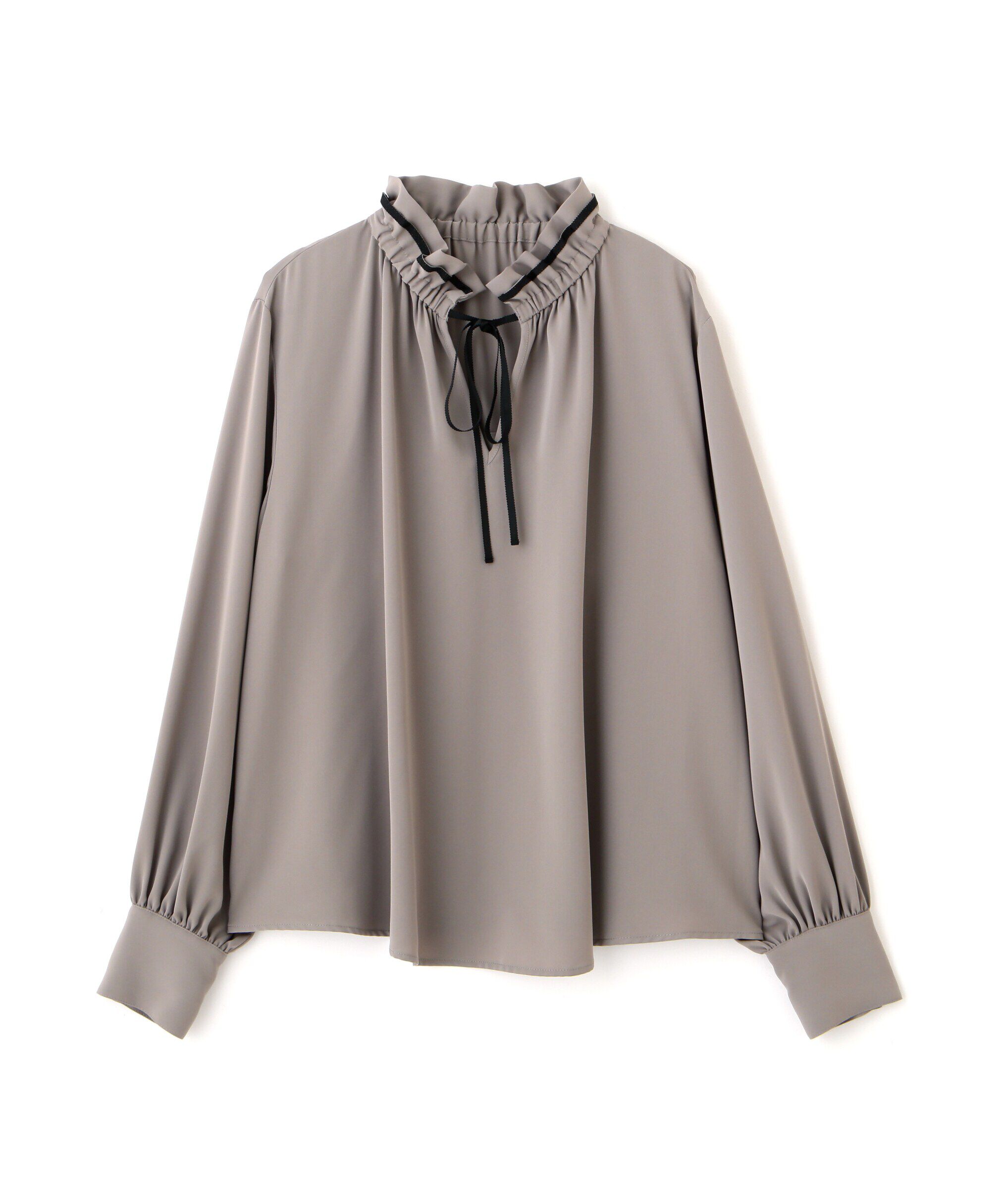  「バイカラーリボンとろみブラウス」|シャツ・ブラウス|