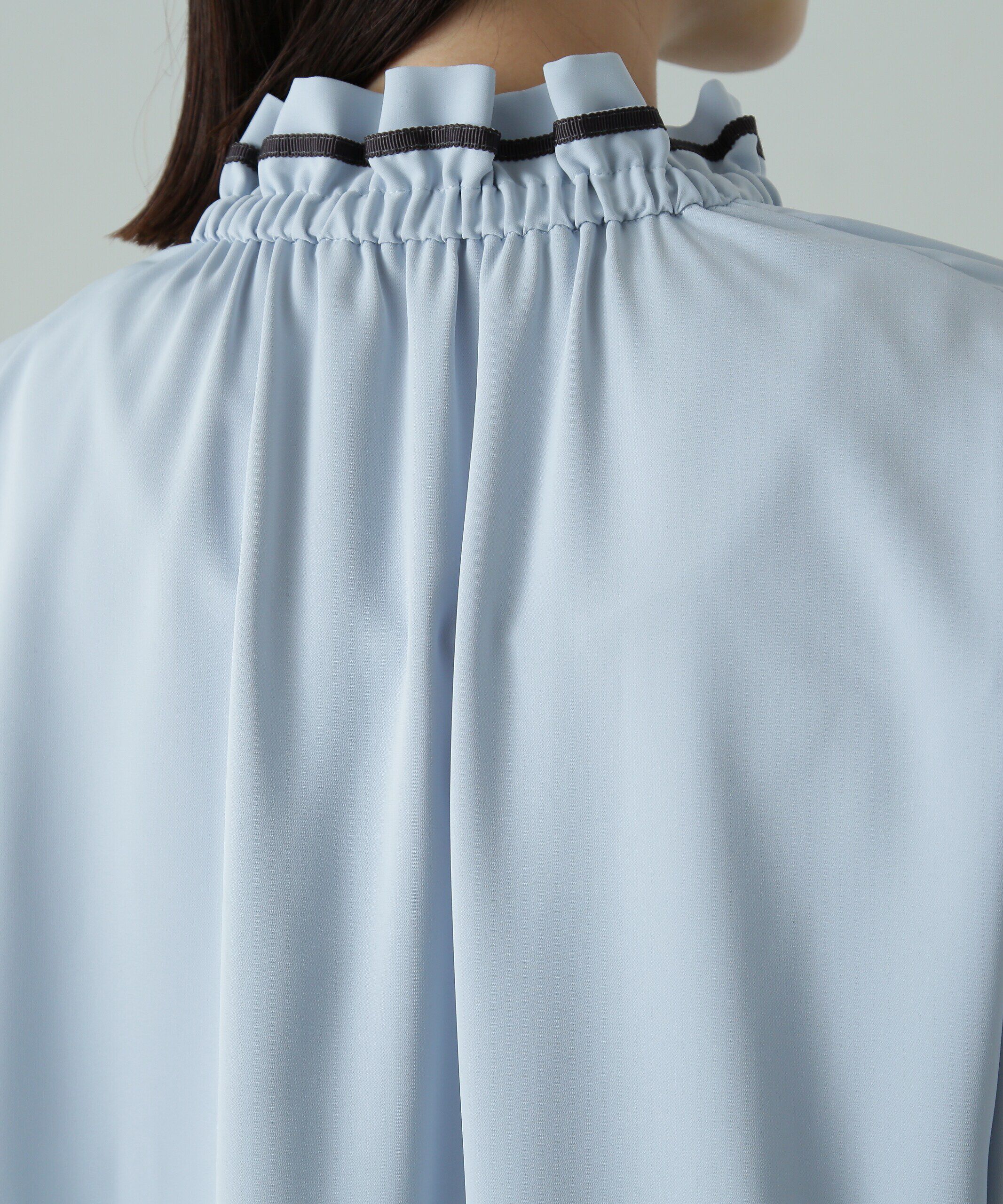  「バイカラーリボンとろみブラウス」|シャツ・ブラウス|