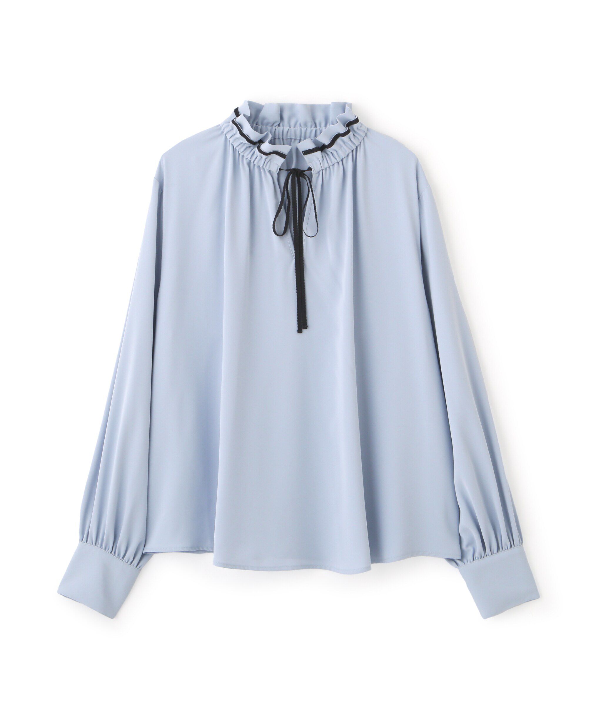  「バイカラーリボンとろみブラウス」|シャツ・ブラウス|