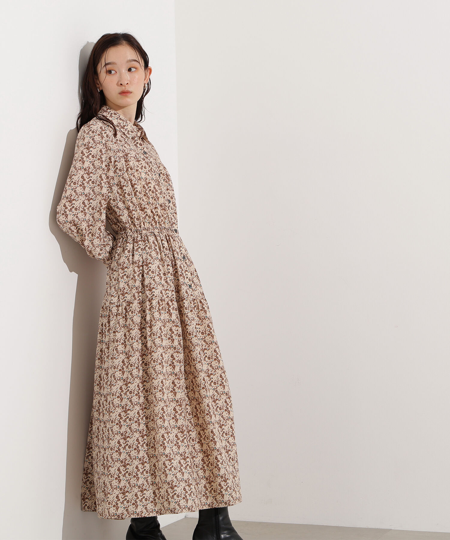  「ヴィンテージフラワーシャツワンピース」|ワンピース|