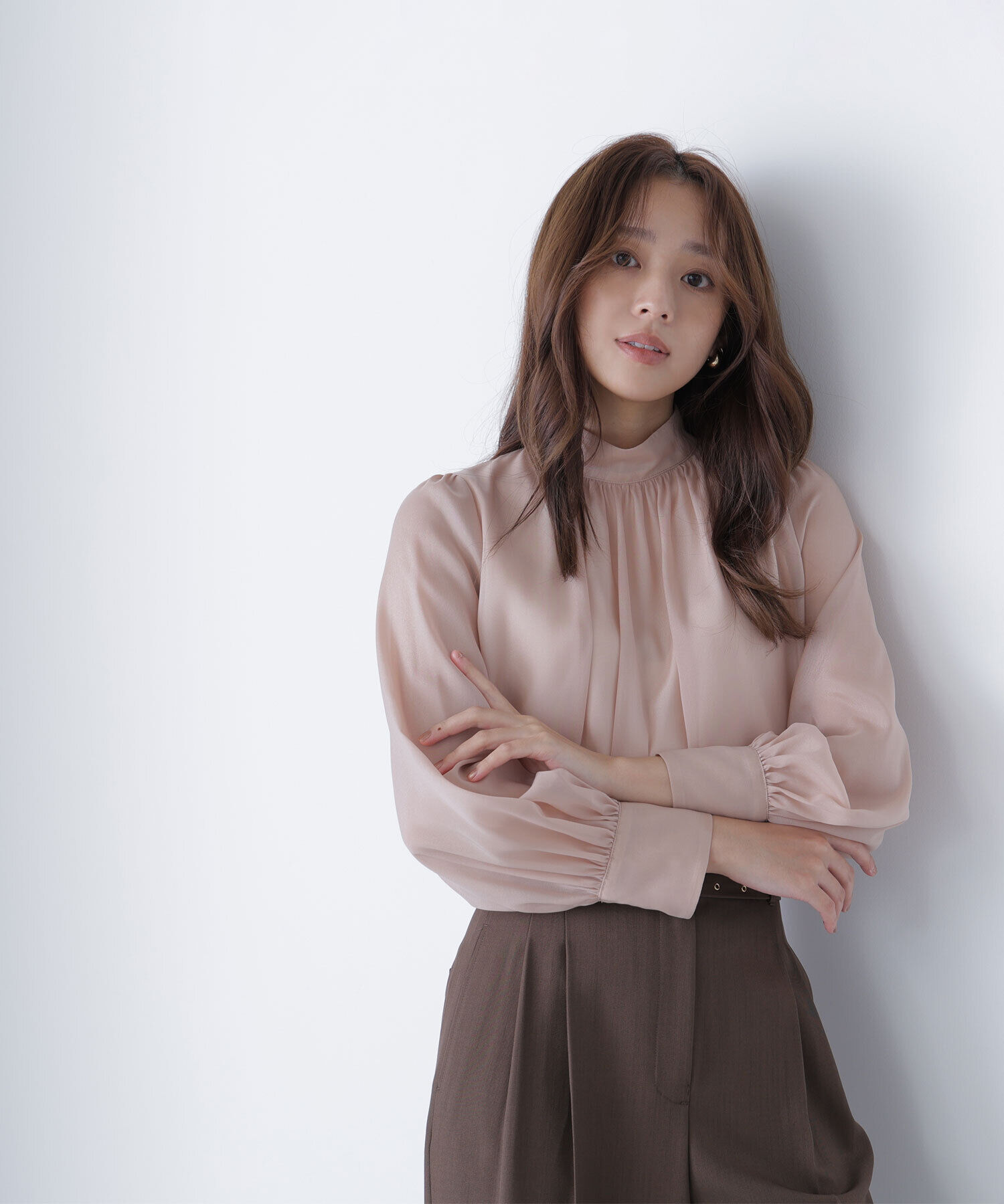  「ハイネックボリュームシアーブラウス」|シャツ・ブラウス|